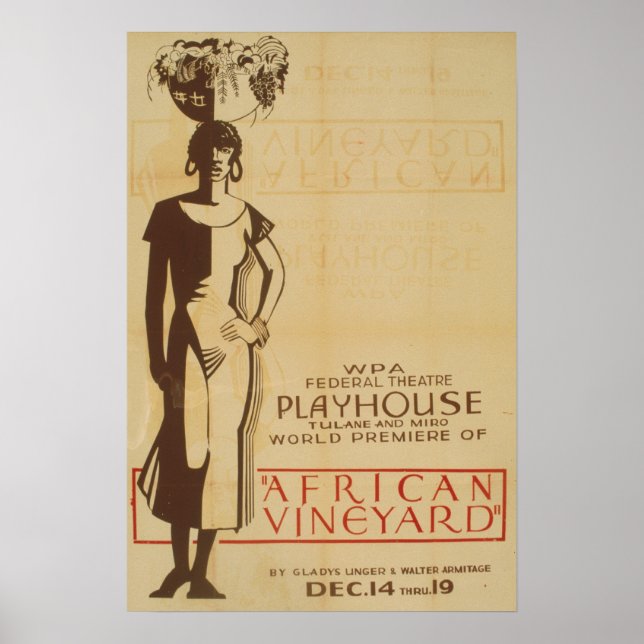 African Vineyard Vintage WPA Theater Poster (Front)