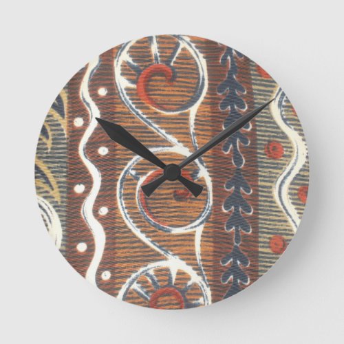 African Vintage Ancient Traditional Time Colors Round Clock