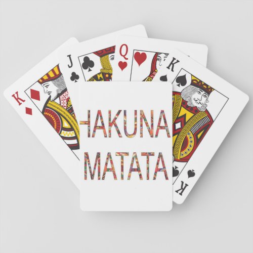 African Vintage Colors Hakuna Matatajpg Playing Cards