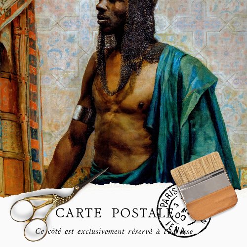 African Vintage Rustic Man Texture Decoupage Tissue Paper