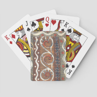 African Vintage Traditional Ornament Motif Colors. Poker Cards