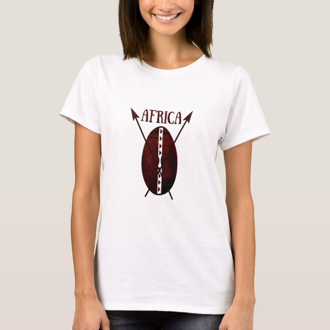 African vintage tribal shield spear  T-Shirt (Front)