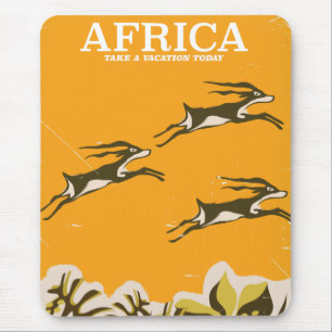 African vintage vacation print mouse pad
