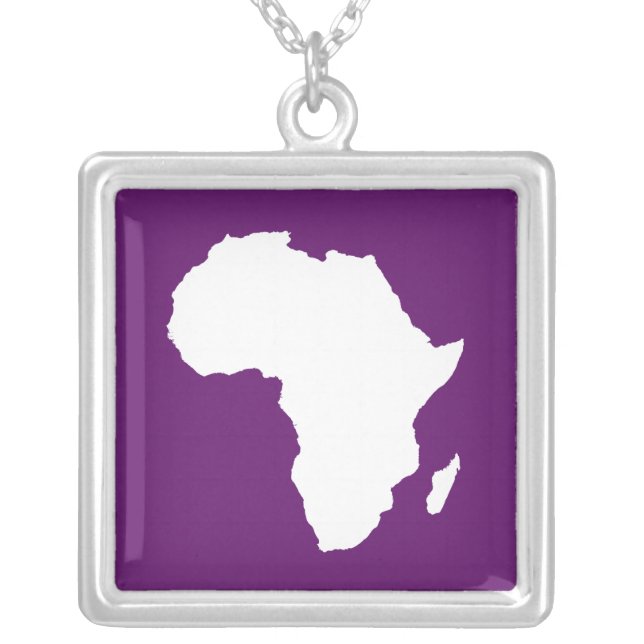 African Violet Audacious Africa Silver Plated Necklace (Front)