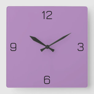 African Violet B184BD Color - Option to Add Name Square Wall Clock