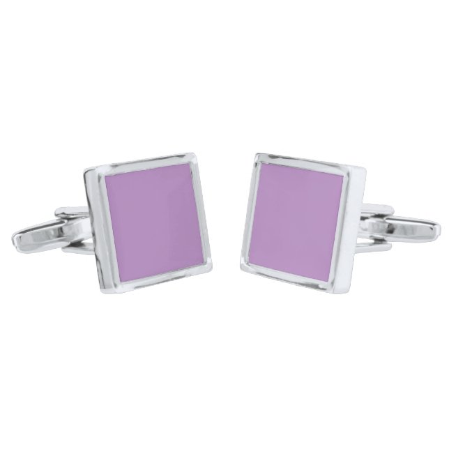 African Violet B184BD Solid Color Design Cufflinks (Angled)