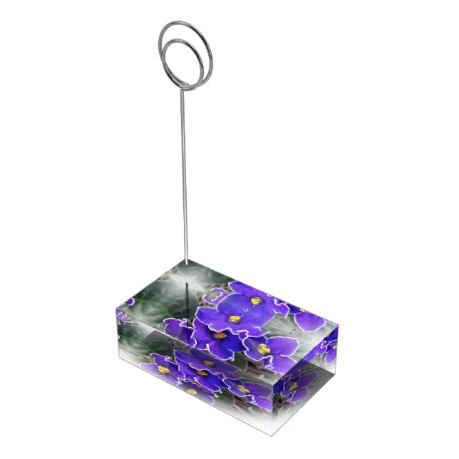African Violet Blossom Place Card Holder (Corner)
