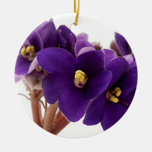 African violet ceramic ornament (Front)