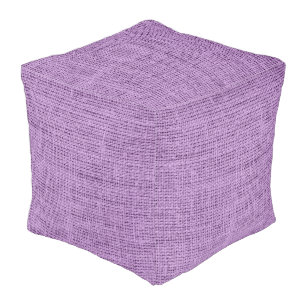 African violet color burlap background pouf