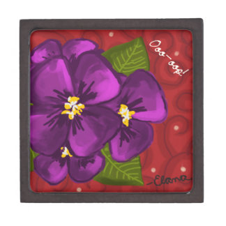 African Violet Dance Jewelry Box