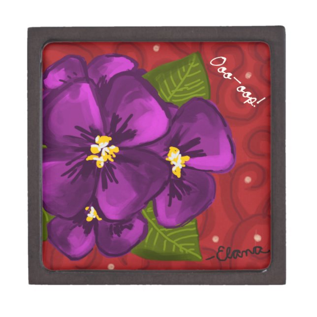 African Violet Dance Jewelry Box (Front)