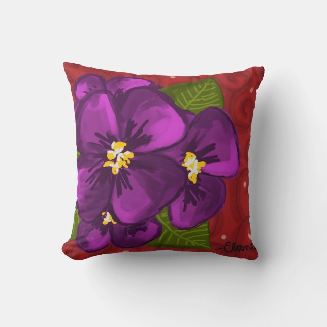 African Violet Dance Throw Pillow (Front)