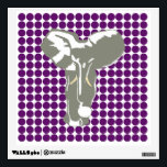 African Violet Dot with Pop Art Elephant Wall Decal<br><div class="desc">Mod polka dot pattern in Emporio Moffa's "Safari" color palette with Pop Art Elephant design.</div>