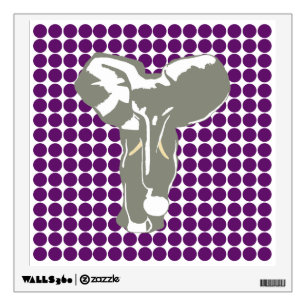 African Violet Dot with Pop Art Elephant Wall Decal