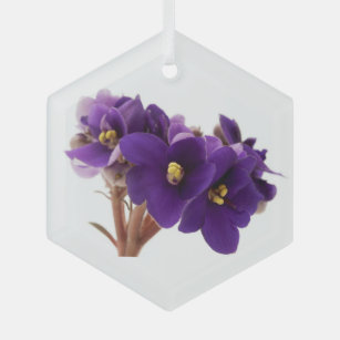 African violet glass ornament