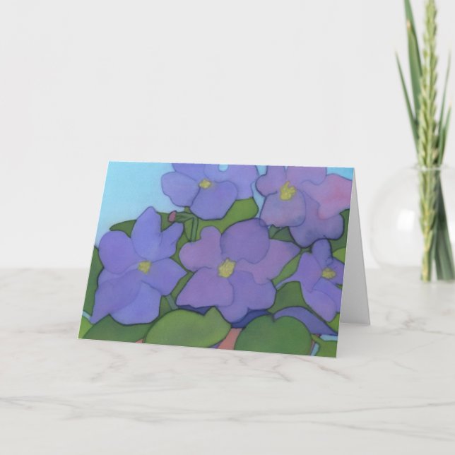 African Violet Greetings Card (Front)