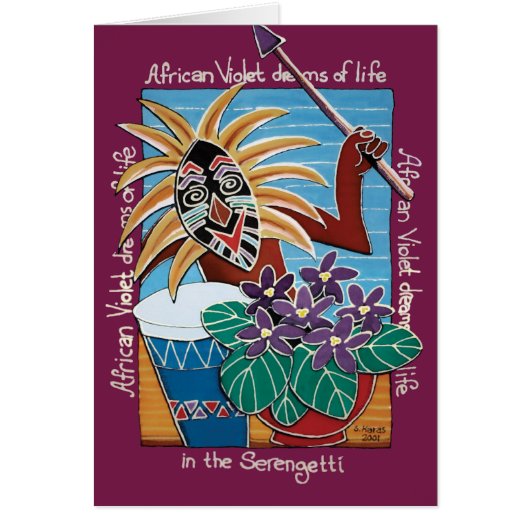 African Violet in Serengetti Cards (Front)