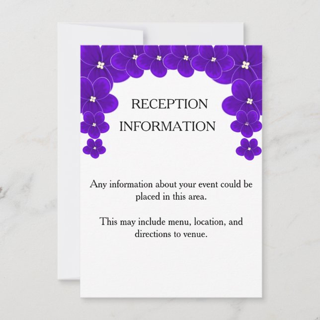 African Violet Invitation Insert (Front)