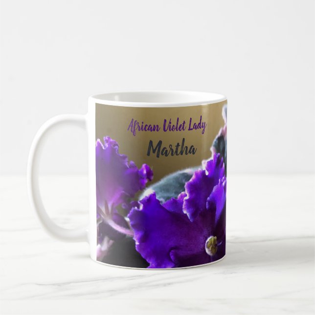 African Violet Lady Personalized Mug Cup (Left)