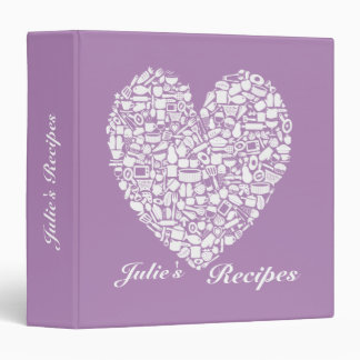 African Violet Purple Bridal Shower Recipe Binder