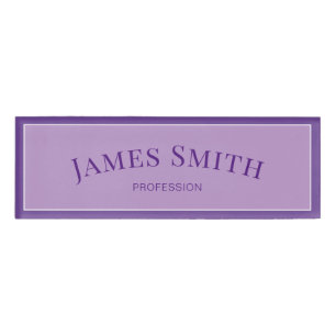 African Violet Purple Modern Professional Name Tag