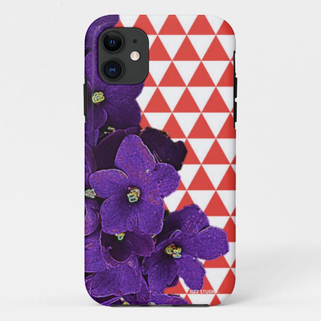African Violet Red Pyramids Phone Cover (Back)