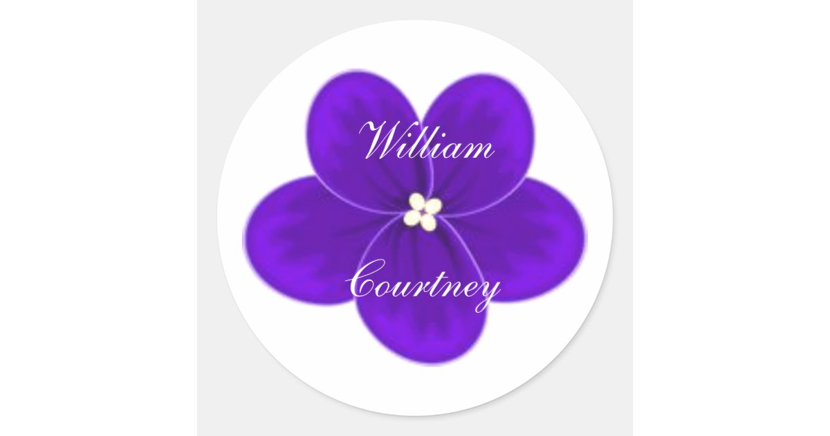 African Violet Round Sticker Zazzle