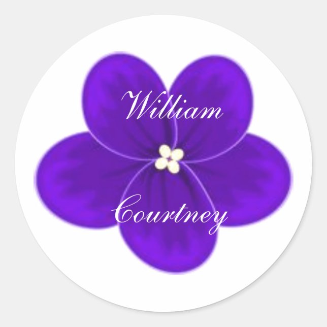 African Violet Round Sticker (Front)