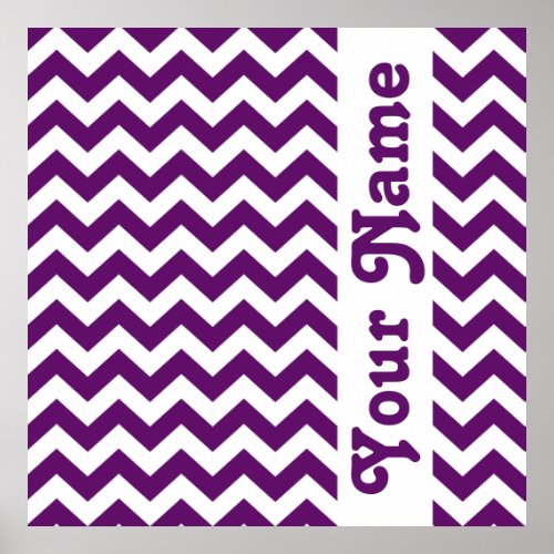 African Violet Safari Chevron with custom text Poster