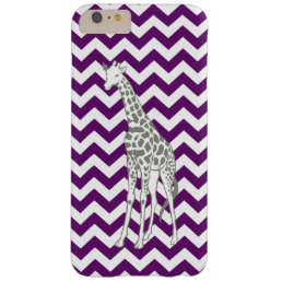 African Violet Safari Chevron with Pop Art Giraffe Barely There iPhone 6 Plus Case