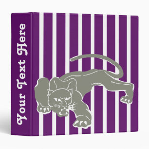African Violet Safari Stripe with Leopard Binder