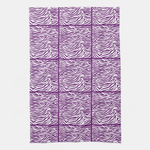 African Violet Safari Zebra tiled design Kitchen Towel