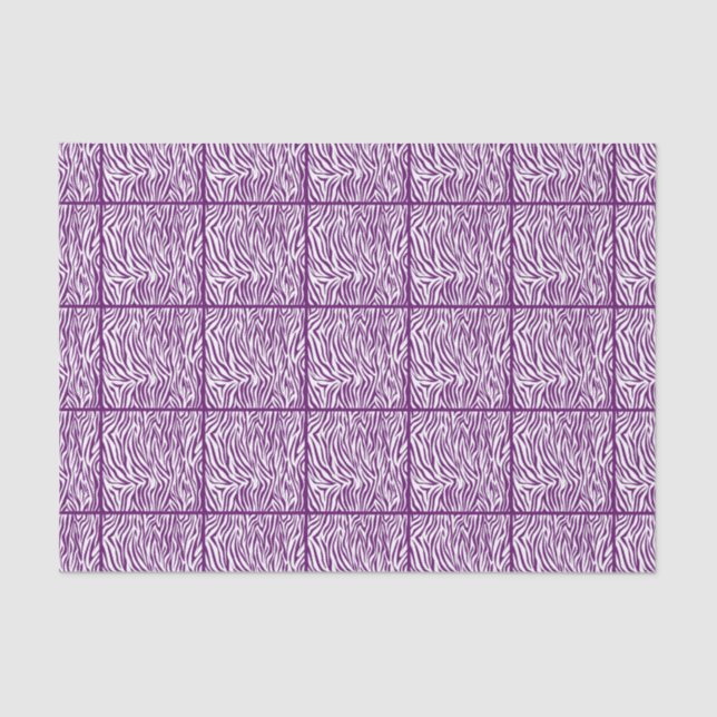 African Violet Safari Zebra, tiled design Tissue Paper (Front)
