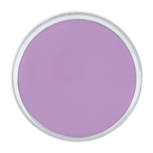 African violet  solid color  silver finish lapel pin