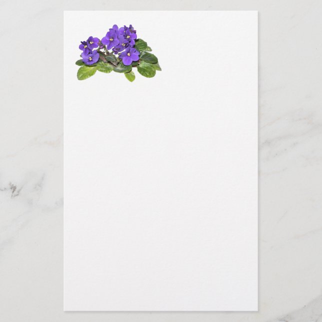 African violet stationery (Front)