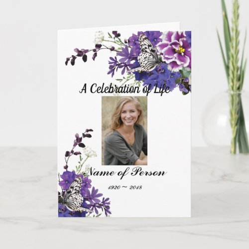 African Violets Funeral Program