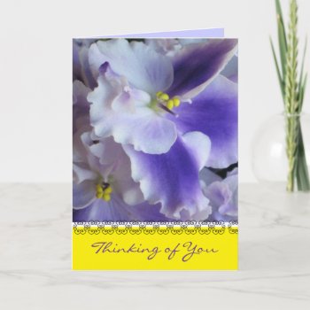 African Violets Thinking Of You Card by ggbythebay at Zazzle