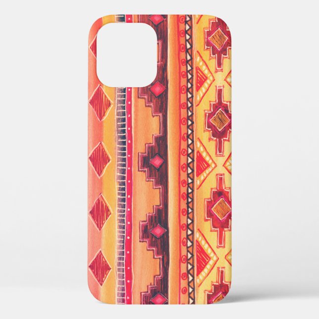 African watercolor, vibrant pattern Case-Mate iPhone case (Back)