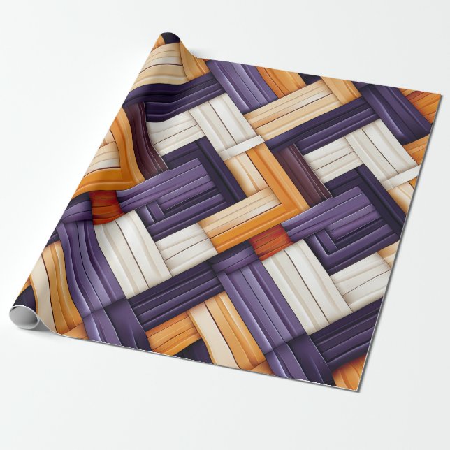 African Weave Basket Bliss Wrapping Paper (Unrolled)