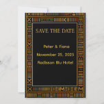African Wedding Gold Kente Save The Date Card