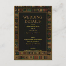 African Wedding Kente Details Card