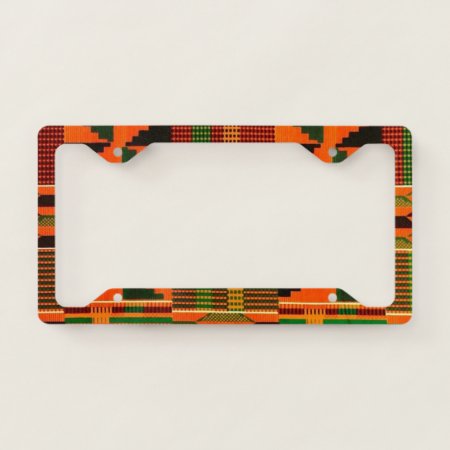 African Wedding Pattern Design License Plate Frame