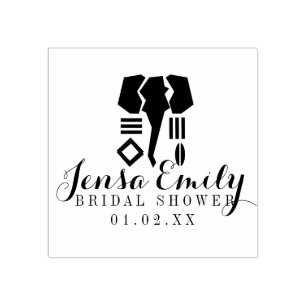 African Wedding Shape Bridal Shower Favor  Rubber Stamp