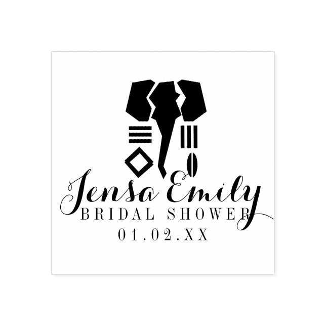 African Wedding Shape Bridal Shower Favor  Rubber Stamp (Imprint)