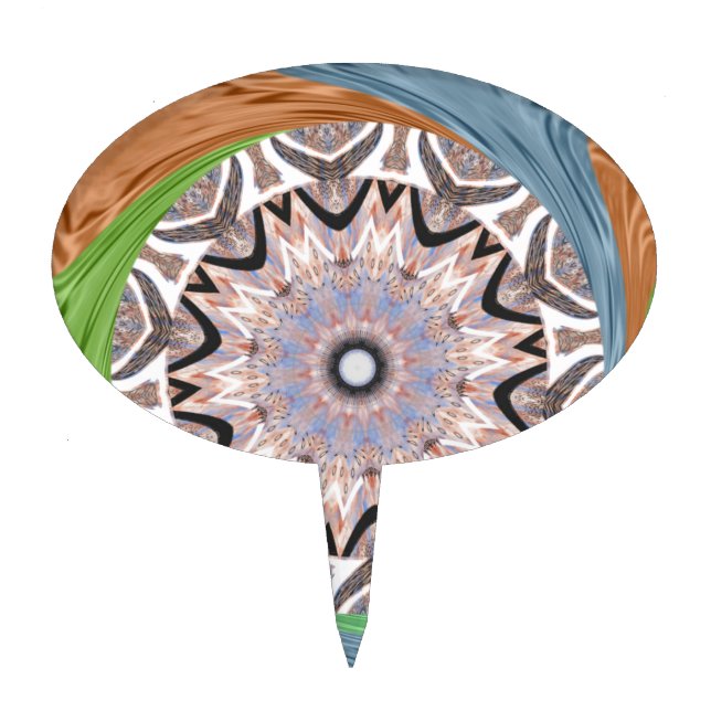 African Whirl Art Print Cake Topper (Front)