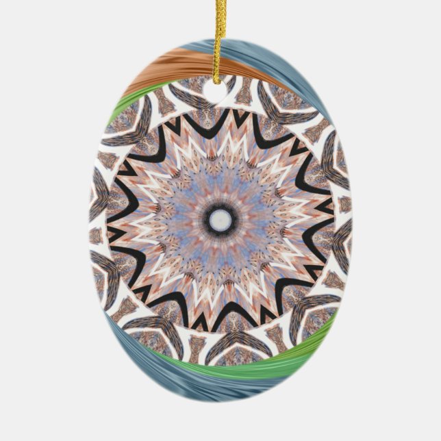 African Whirl Art Print Ceramic Ornament (Front)