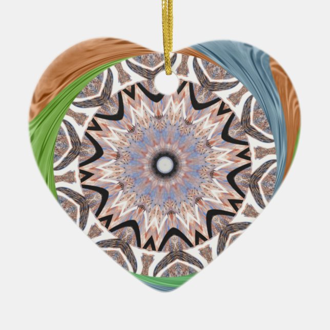 African Whirl Art Print Ceramic Ornament (Front)