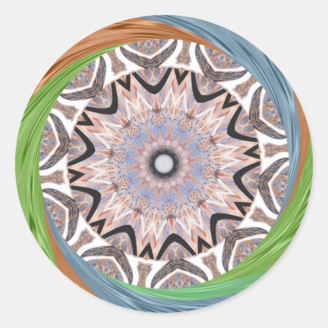 African Whirl Art Print Classic Round Sticker (Front)