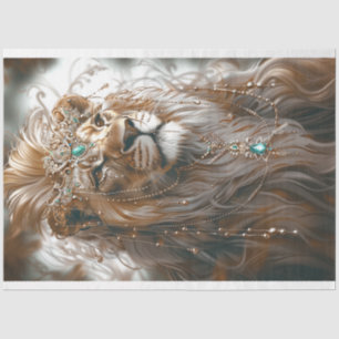 African White Lion Majestic Appearance Decoupage Tissue Paper