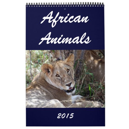 african wild animals 2015 calendar